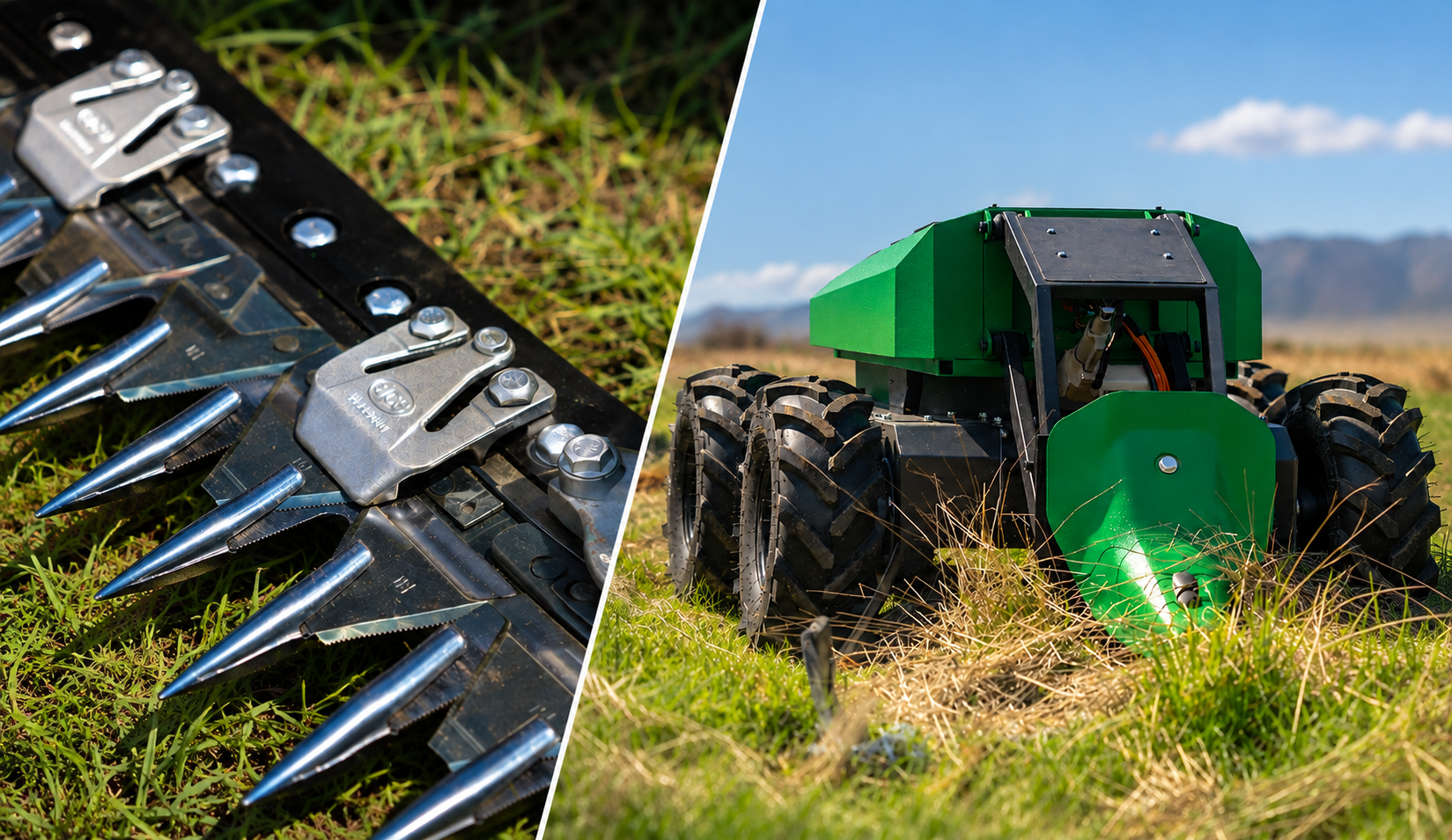 Split-View Agricultural Machinery in Field